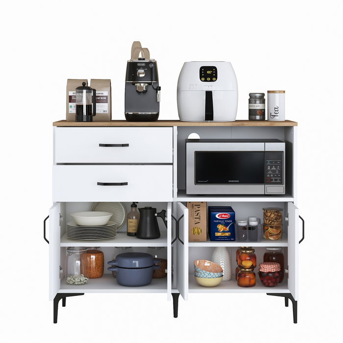 Hanah Home Gabinete Multipropósito Blanco y Nuez